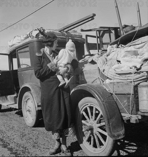 Missouri family..., seven months from the drought area, Tracy (vicinity), California, 1937. Creator: Dorothea Lange.