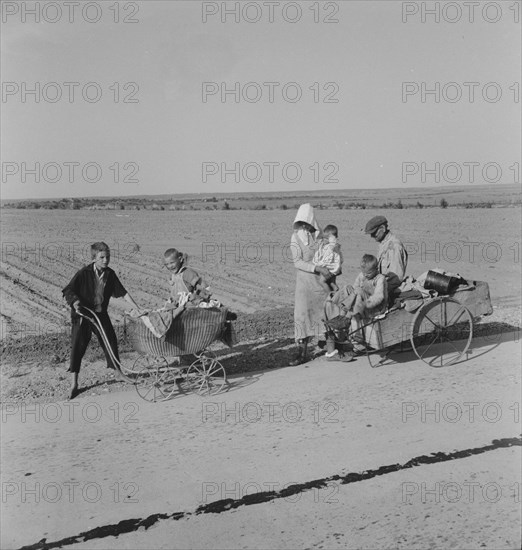 Flood refugee family near Memphis, Texas, 1937. Creator: Dorothea Lange.