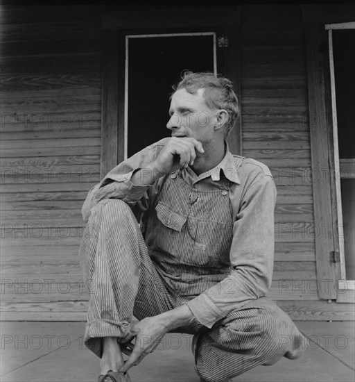 Tractor driver on cotton farm near Memphis, Texas, 1937. Creator: Dorothea Lange.