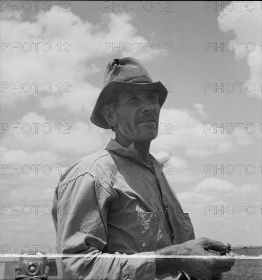 Father of Texas migrant family who follow the cotton crop from Corpus Christi..., 1937. Creator: Dorothea Lange.