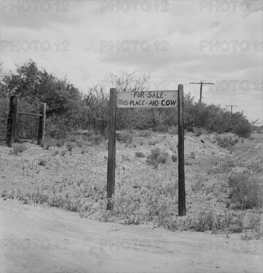 Sign near Saint David, Arizona, 1937. Creator: Dorothea Lange.