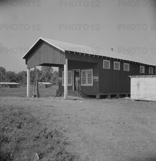 The cooperative store at the Delta cooperative farm near Clarksdale, Mississippi, 1937. Creator: Dorothea Lange.