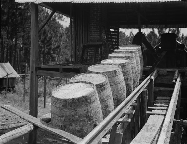 Turpentine still, Georgia, 1937. Creator: Dorothea Lange.