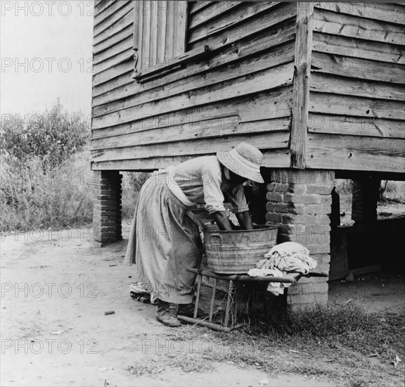 Washing facilities on a Greene County, Georgia, tenant farm, 1937. Creator: Dorothea Lange.