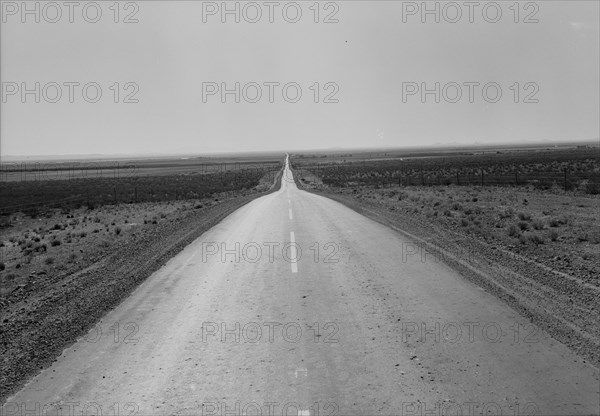 US No. 54, north of El Paso, Texas, 1938. Creator: Dorothea Lange.
