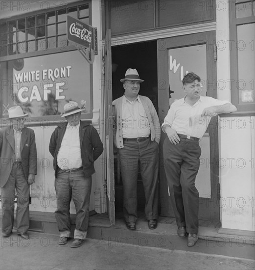 Main street, Gibson, California, 1938. Creator: Dorothea Lange.