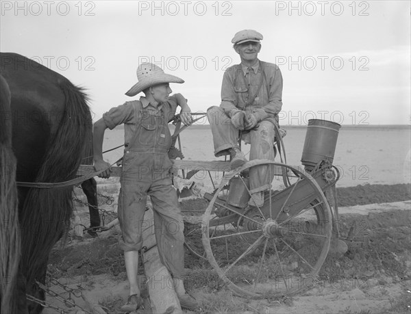 Farmer and son near Stanton, Texas, 1937. Creator: Dorothea Lange.