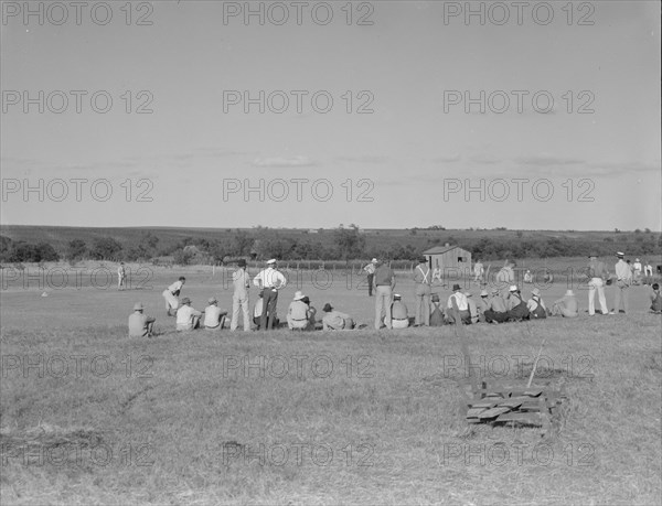 Baseball, Sunday afternoon - Rice vs. Perry, Texas, 1937. Creator: Dorothea Lange.