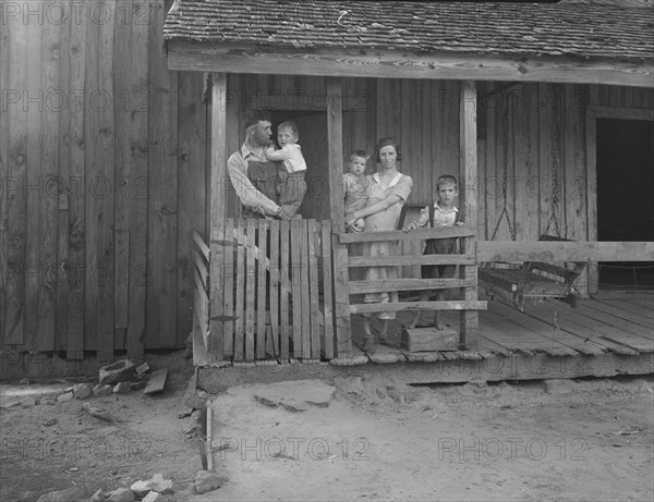 Tenant family with six children who are rural rehabilitation clients, Greene County, Georgia, 1937. Creator: Dorothea Lange.