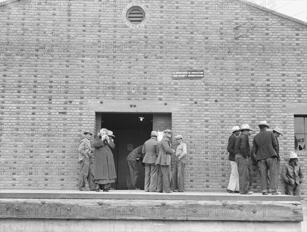 Warehouse, used as distributing office for FSA..., Bakersfield, California, 1938. Creator: Dorothea Lange.