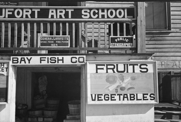 Fruit sign, Beaufort, South Carolina, 1936. Creator: Walker Evans.