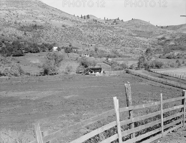 Carlock farmstead, Ola self-hHelp sawmill co-op, Gem County, Idaho, 1939. Creator: Dorothea Lange.