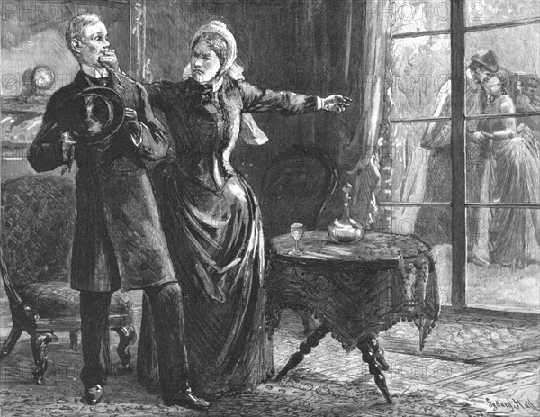 ''That Unfortunate Marriage, by Francis Eleanor Trollope; "Hush! Hold your tongue!" cried Mrs. Dobbs Creator: Sydney Prior Hall.
