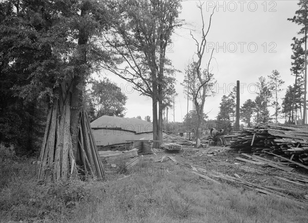 Small portable sawmill, near Chapel Hill, North Carolina, 1939. Creator: Dorothea Lange.