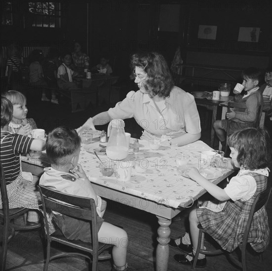 A child care center, opened September 15, 1942, for thirty child..., New Britain, Connecticut, 1943. Creator: Gordon Parks.