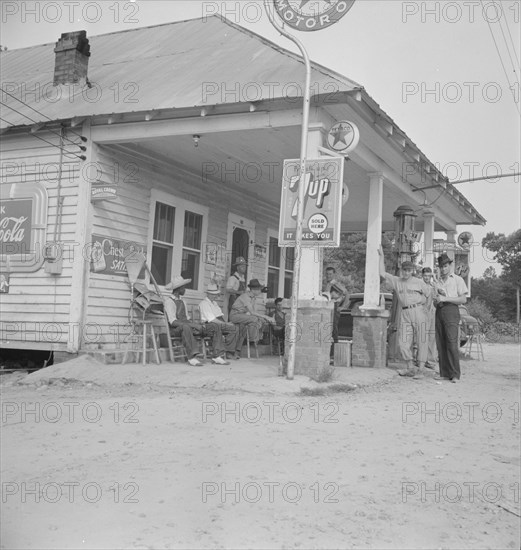 Rural filling station becomes community..., 4 July, near Chapel Hill, North Carolina, 1939 Creator: Dorothea Lange.