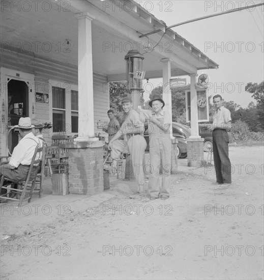 Rural filling station becomes community..., 4 July, near Chapel Hill, North Carolina, 1939 Creator: Dorothea Lange.