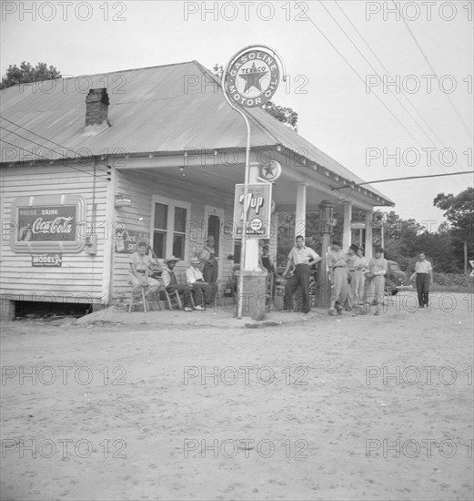 Rural filling station becomes community..., 4 July, near Chapel Hill, North Carolina, 1939 Creator: Dorothea Lange.