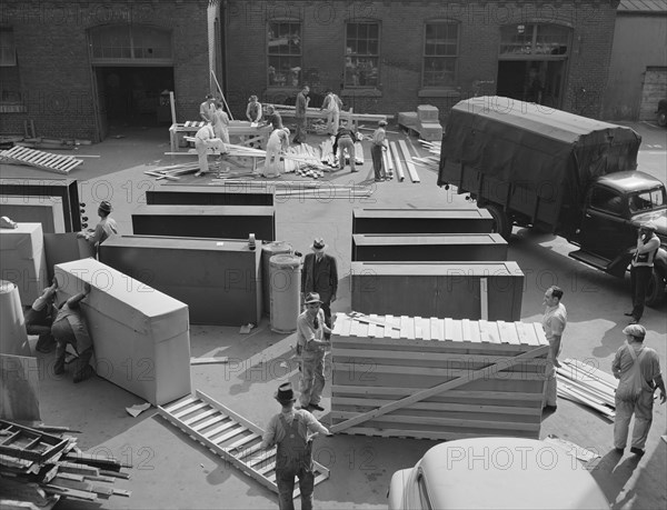 Possibly: United States government workers and carpenters making..., Washington, D.C., 1942. Creator: Gordon Parks.