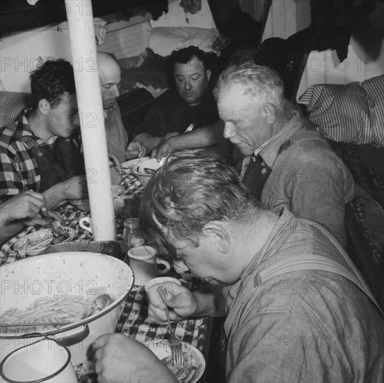 On board the fishing boat Alden, out of Gloucester, Massachusetts, 1943. Creator: Gordon Parks.