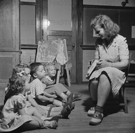 A child care center opened September 15, 1942 for thirty children, New Britain, Connecticut, 1943. Creator: Gordon Parks.