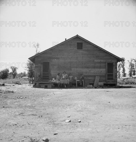 Home of family living in Sumac Park, shacktown community...Yakima, Washington, 1939. Creator: Dorothea Lange.