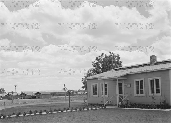 View of FSA camp, showing clinic in foreground, Tulare County, California, 1939. Creator: Dorothea Lange.