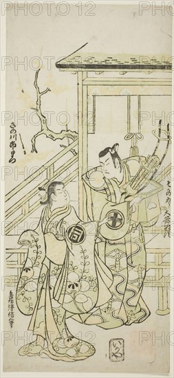 The Actors Otani Oniji I as Soga no Goro and Sanogawa Ichimatsu I as the sister of Yoshina..., 1746. Creator: Torii Kiyonobu II.