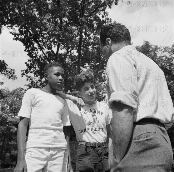 Milton Reiner, program director at Camp Nathan Hale, Southfields, New York, 1943 Creator: Gordon Parks.