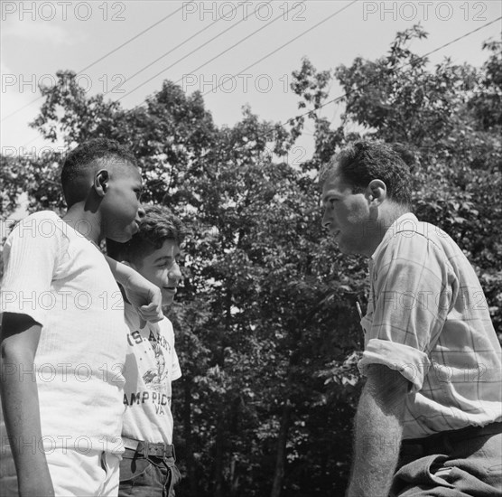 Milton Reiner, program director at Camp Nathan Hale, Southfields, New York, 1943 Creator: Gordon Parks.