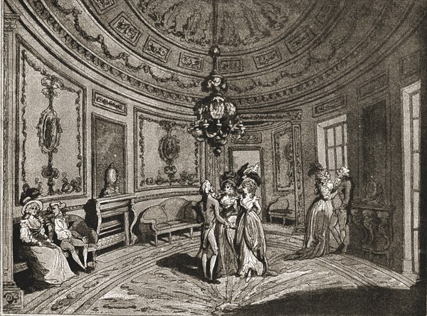 ''A Trip to Brighton a Hundred Years Ago; Saloon in the Prince of Wales's Marine Pavilion, c1788', 1 Creator: Unknown.