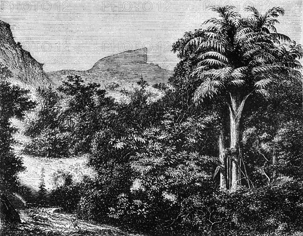 'View of the "Duke's Nose" in the Ghaurs, near Khandallah', c1891. Creator: James Grant.