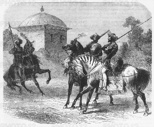 'Horsemen of the Guicowar's Bodyguard at Baroda', c1891. Creator: James Grant.