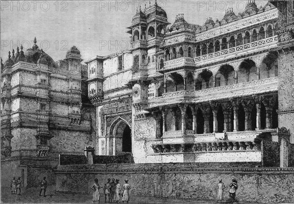 'View of the Court of the Palace of Oodeypore', c1891. Creator: James Grant.