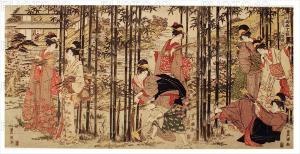 The Fifth Month, a Set of Three (Gogatsu sambukutsui), from the series "Twelve Months..., c. 1798. Creator: Utagawa Toyokuni I.