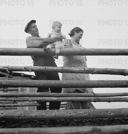 Possibly: Farm family in the cut-over land, Priest River Valley, Bonner County, Idaho, 1939. Creator: Dorothea Lange.