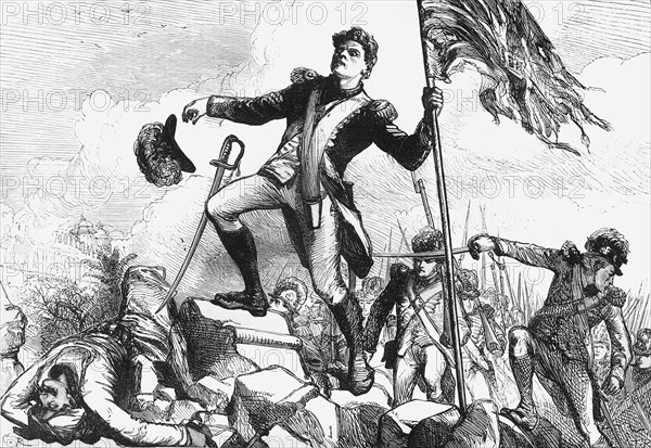 'Lieutenant Graham Planting the Standard', c1891. Creator: James Grant.