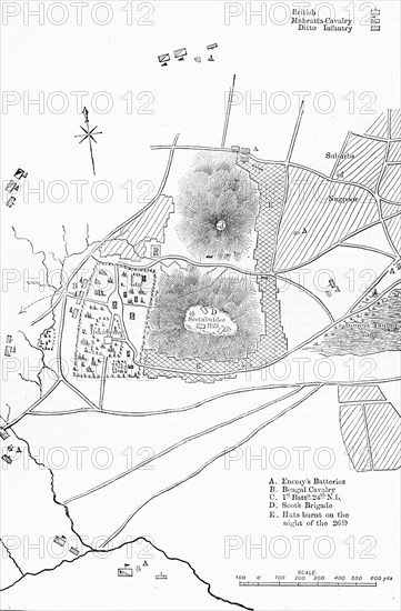 'Plan of the Defence of Seetabuldee Hill', c1891. Creator: James Grant.