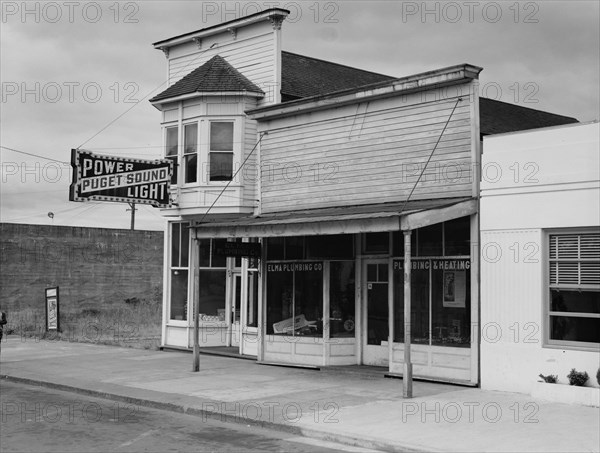 Main street, Elma, Grays Harbor country, Western Washington, 1939. Creator: Dorothea Lange.
