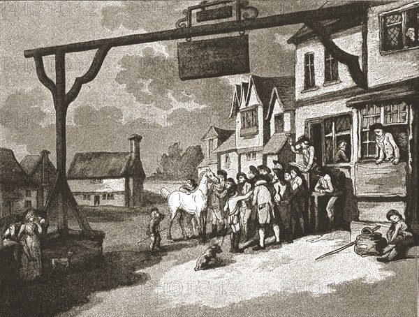 ''A Trip to Brighton a Hundred Years Ago;"The George" at Crawley, c1788', 1888. Creator: Unknown.