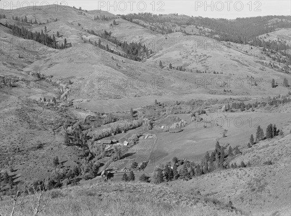 Possibly: Upper end of Squaw Creek Valley..., Ola self-help sawmill co-op, Gem County, Idaho, 1939. Creator: Dorothea Lange.