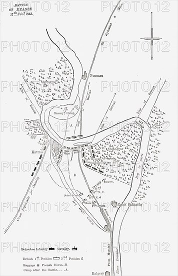 'Plan of the Battle of Meanee', c1891. Creator: James Grant.