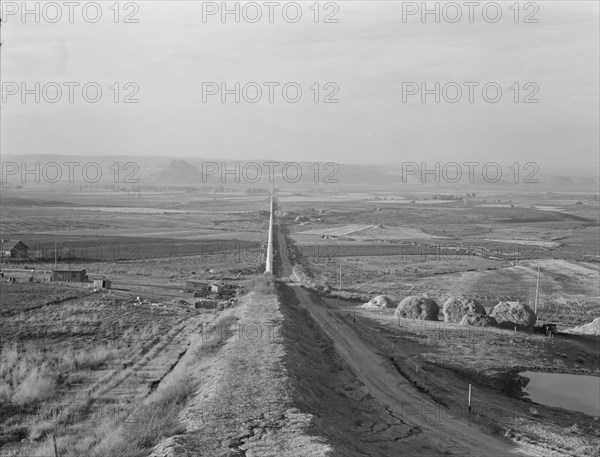 Siphon - the world's longest - which carries water 5 miles to Dead Ox Flat, Oregon, 1939. Creator: Dorothea Lange.