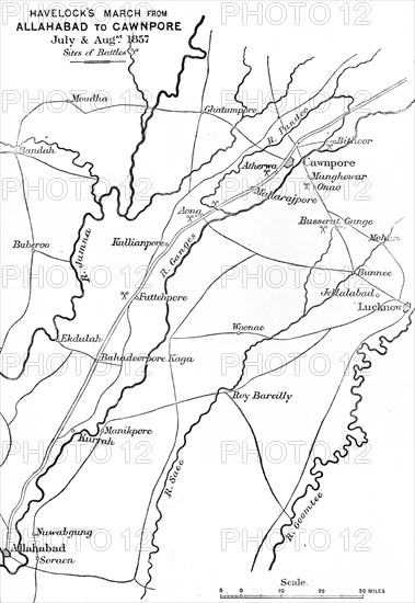 'Plan of Havelock's March', c1891. Creator: James Grant.