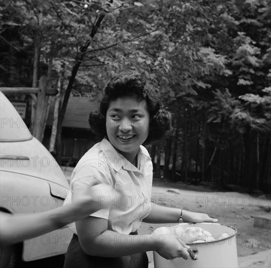 Miss Sumi Yumaguchi, Japanese dietican, Camp Ellen Marvin, Arden, New York, 1943. Creator: Gordon Parks.