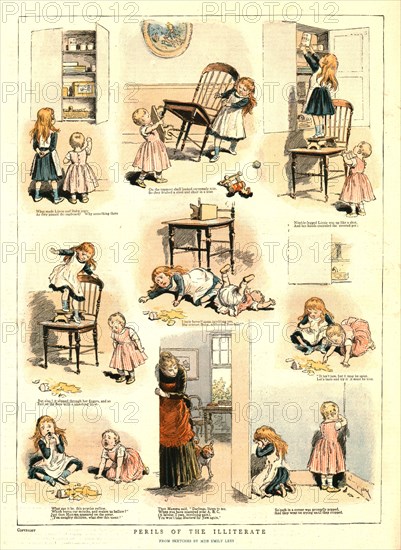 ''Perils of the Illiterate; After Sketches by Miss Emily Lees', 1888. Creator: Unknown.