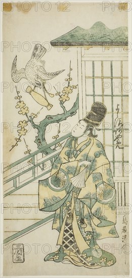 The Actor Yoshizawa Ayame II as Hotoke Gozen in the play "Onna Monji Heike Monogatari," pe..., 1748. Creator: Torii Kiyonobu II.