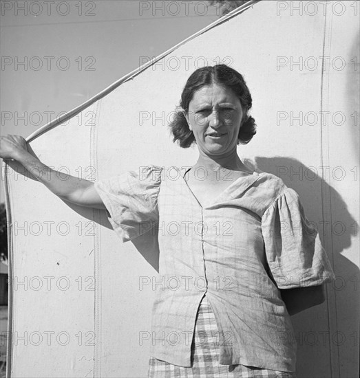 In a carrot pickers' camp, Imperial Valley, California, 1939. Creator: Dorothea Lange.