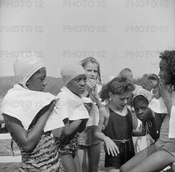 The end of a swimming period, Camp Christmas Seals, Haverstraw, New York, 1943. Creator: Gordon Parks.