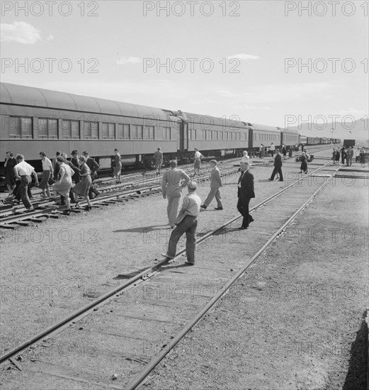 Railroad yards, Kearney, Nebraska, 1939. Creator: Dorothea Lange.